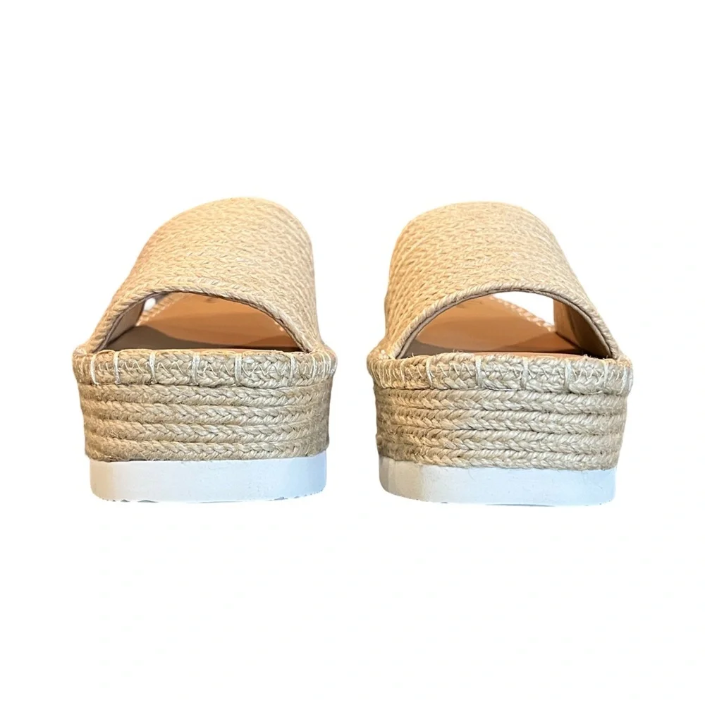 Wild Pair Shermer Slide Espadrille Platform Wedge Sandals Natural Jute Siz 7.5
